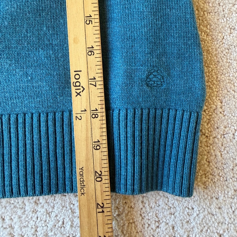 Stio Hooded Sweater Women XS Teal Blue Excellent 100% Merino Wool Pullover 1041 - Picture 9 of 10